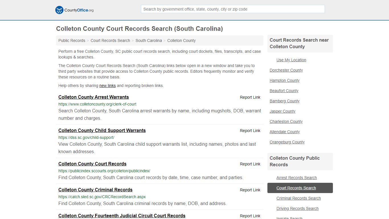 Court Records Search - Colleton County, SC (Adoptions ...